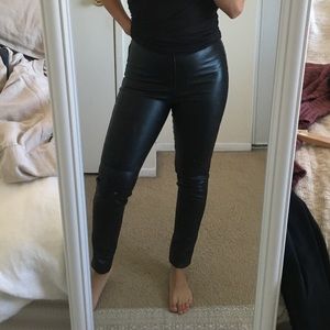 Black leather leggings